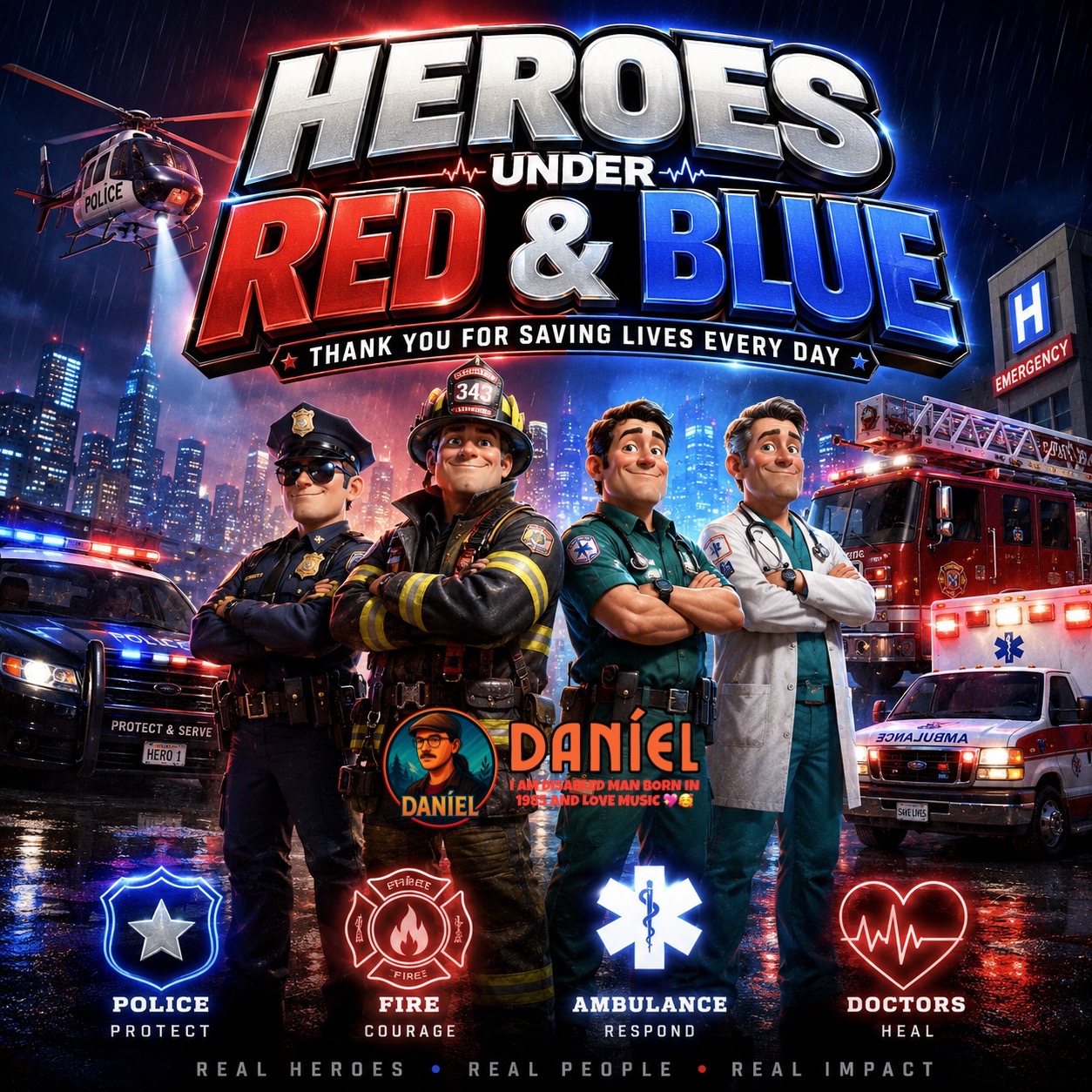 Heroes Under Red & Blue